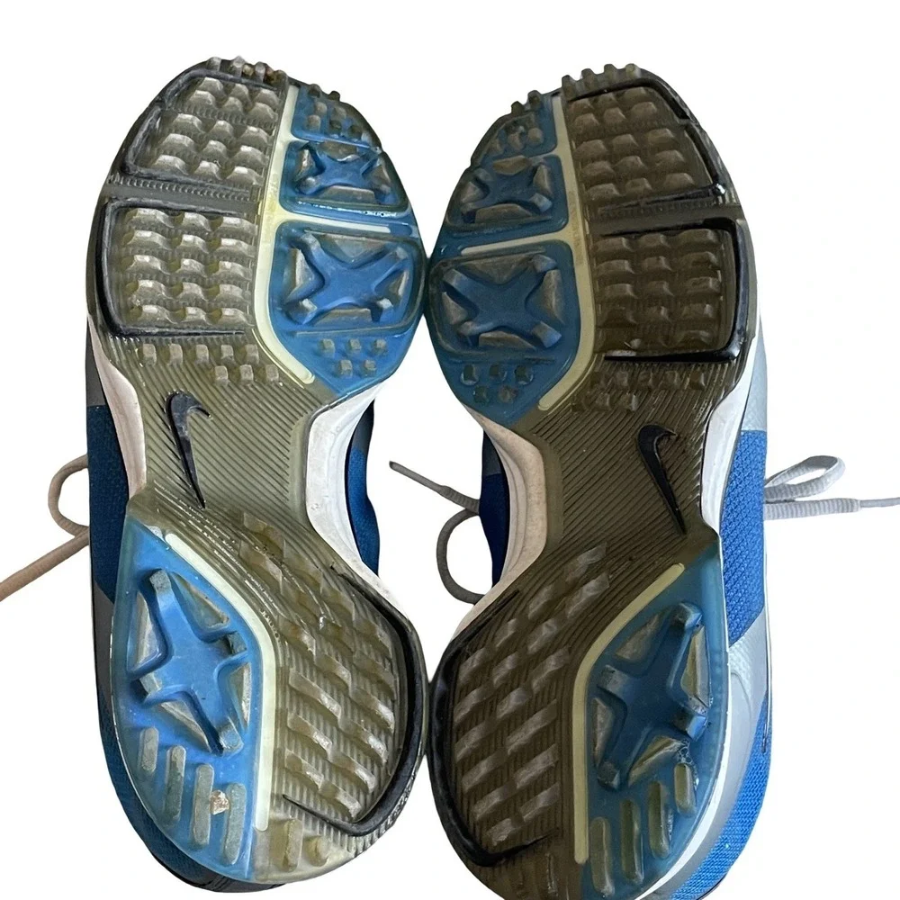 Nike 483841-400 Lunarlon Hyperfuse 2011 Blue Lace-Up‎ Golf Shoes Men's US 9.5